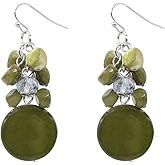 Jules D.Colorful Dangle Earrings Natural Shell Cluster Beads Drop Earrings for Women Dangling