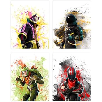 Insire Popular Battle Royale Survivor Video Game | Set of Four (8 inches x 10 inches) Posters and Prints | Wall Art Gifts Fort | Set 1