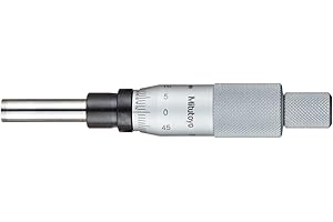 Mitutoyo 153-203 Micrometer Head, Non-Rotating Spindle, 0-25mm Range, 0.01mm Graduation, Plus /-0.003mm Accuracy, Plain Thimb