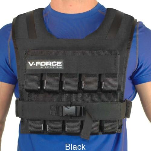 100 Lb. V-Force Short Weight Vest (Black, Wide 4-1/4" - Comfort &amp; Support)