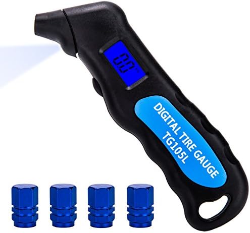Tire Pressure Gauge Digital 100 PSI Best for Car Motorcycle Truck ATV&amp;RV,4 Valve Stem Caps Included
