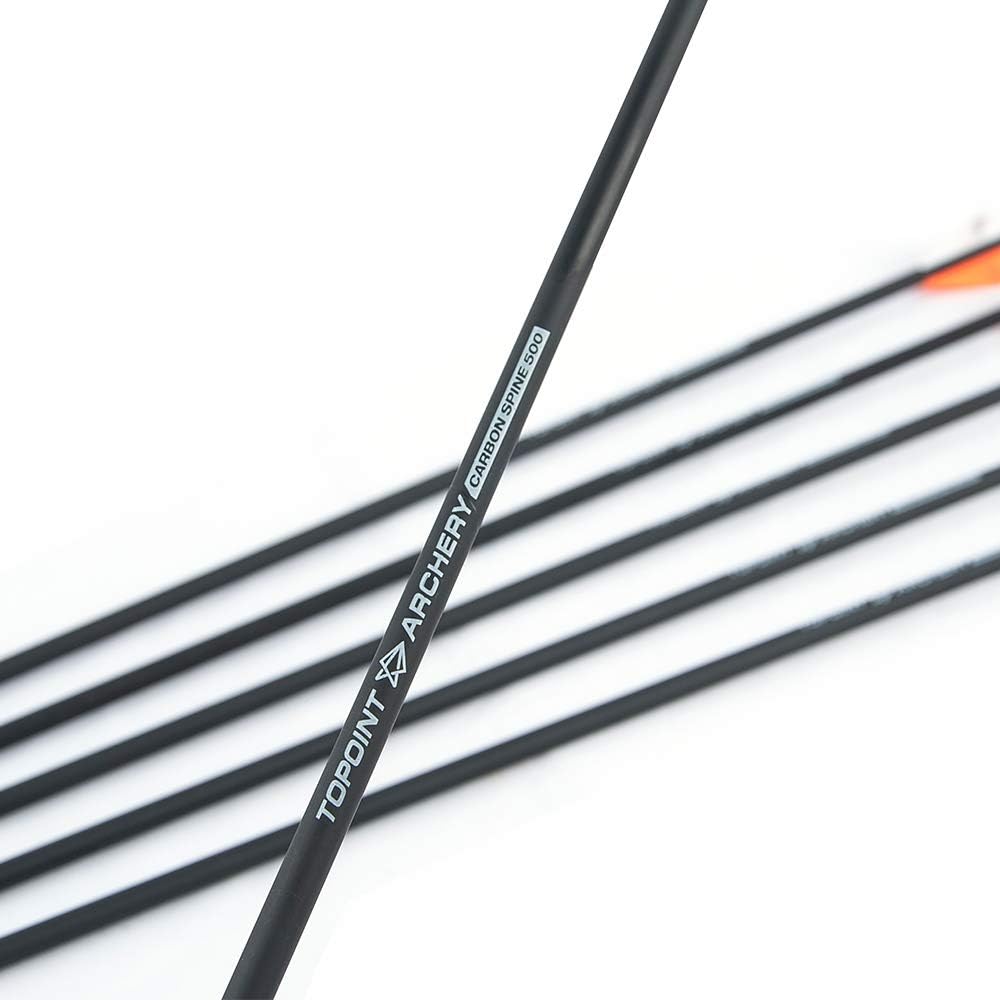 HYF Archery 30Inch Carbon Arrows, Practice Hunting Arrows with Removable Tips for Compound & Recurve Bow, Spine 340/500 (3" 2red 1white-Spine340) (2" 2orange 1white-Spine500) : Sports & Outdoors