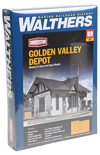 Walthers, Inc. Golden Valley Depot Kit, 6-1/2 X 3-3/8 X 4" 16.2 X 8.4 x 10cm