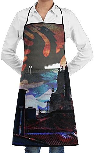 Albanian Flag City Apron Lace Unisex Mens Womens Chef Adjustable Polyester Long Full Black Cooking Kitchen Aprons Bib With Pockets For Restaurant Baking Crafting Gardening BBQ Grill