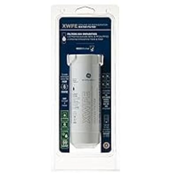 GE XWFE REFRIGERATOR WATER FILTER, GENUINE REPLACEMENT FILTER, CERTIFIED TO REDUCE LEAD, SULFUR, AND 50+ OTHER IMPURITIES, REPLACE EVERY 6 MONTHS FOR BEST RESULTS, PACK OF 1