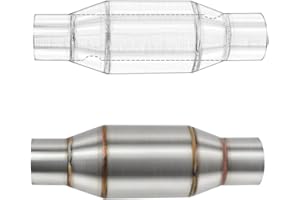 ZSDTRP Exhaust Pipe Resonator Baffle Muffler DB Killer Quiet Mid Pipe Expansion Chamber Silencer Noise Eliminator Deadener for Motorcycle ATV UTV Go Kart (D)