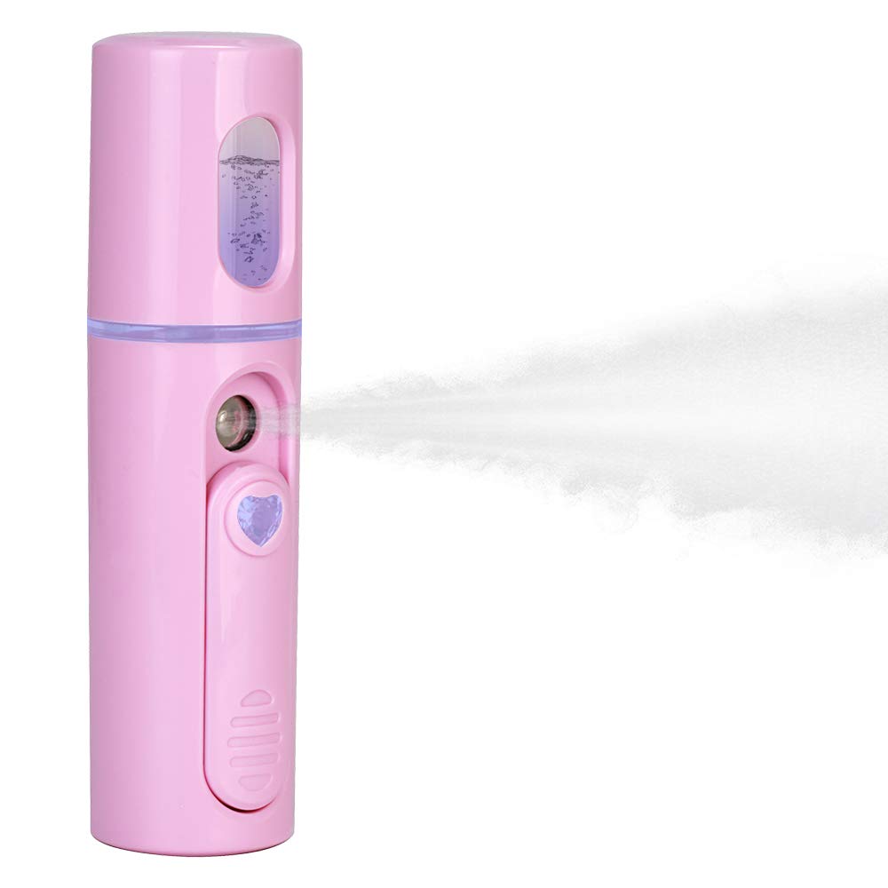 IXROAD Nano Mister Cooling Facial Mist Spray Handheld Humidifier for Hot Weather Skin Care Eyelash Extensions (Pink)