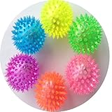 Elife 6pcs Assorted Color Elastic Light-up Spike Ball with LED flash light up for fun/Games