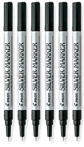 PILOTSilver Metallic Permanent, Extra Fine Point, 6- PACK Markers(41600)