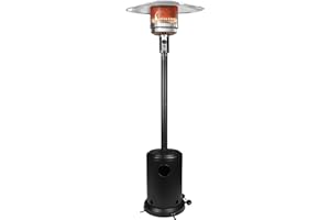 LGNOVATE Ignovate 48,000 BTU Max Outdoor Propane Patio Heater with Wheels – Durable Powder-Coated Steel Gas Heater with Easy Ignition & Safety Shut-Off for Patio, Backyard, Garden, Restaurant (w/o waterbox)