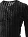 (THK02) Mens Slim Fit Twist Tee Crew Neck Lightly See-Through Stretchy Tshirts Black US M(Tag Size 2XL)