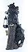 Large Black Bears Welcome Sign / Statue with Solar LED Lantern - Bear Cub Decor