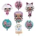 LOL Party's Balloons for Chrildren Surprise Birthday Balloon Bouquet Decorations Surprise Doll Balloons 7 Pack For Chirldren’s Party