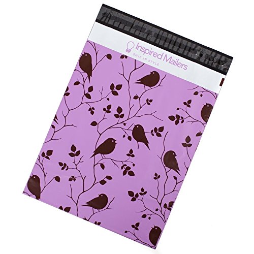 Poly Mailers 10x13 - Purple Birds in Trees - Premium Unpadded Shipping Envelopes - Pack of 100