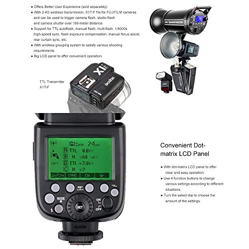 Godox V860II-F TTL Flash Speedlite pour Fuji FUJIFILM Caméra 2.4G sans Fil HSS 1/8000s avec Haute Performance Li-ION Batterie Compatible pour Fuji Fujifilm X-Pro2 X-T20 X-T2 X-Pro1 X100F Caméra etc - Image 5