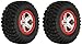 Traxxas 5867 BF Goodrich Mud-Terrain T/A KM2 Tires Pre-Glued on Chrome, Red Beadlock-Style wheels (pair)