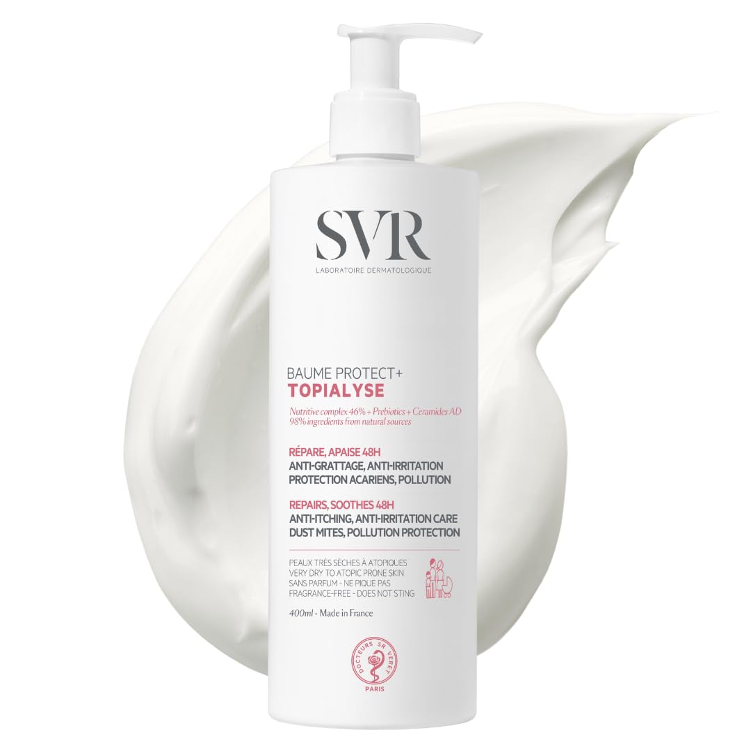 SVR TOPIALYSE Baume Protect+ Intensive Face & Body Moisturising Balm for Very Dry, Sensitive, Eczema-Prone Skin. 48hr Anti-Itch Relief & Skin Barrier Support, All Ages, 400ml — image 1
