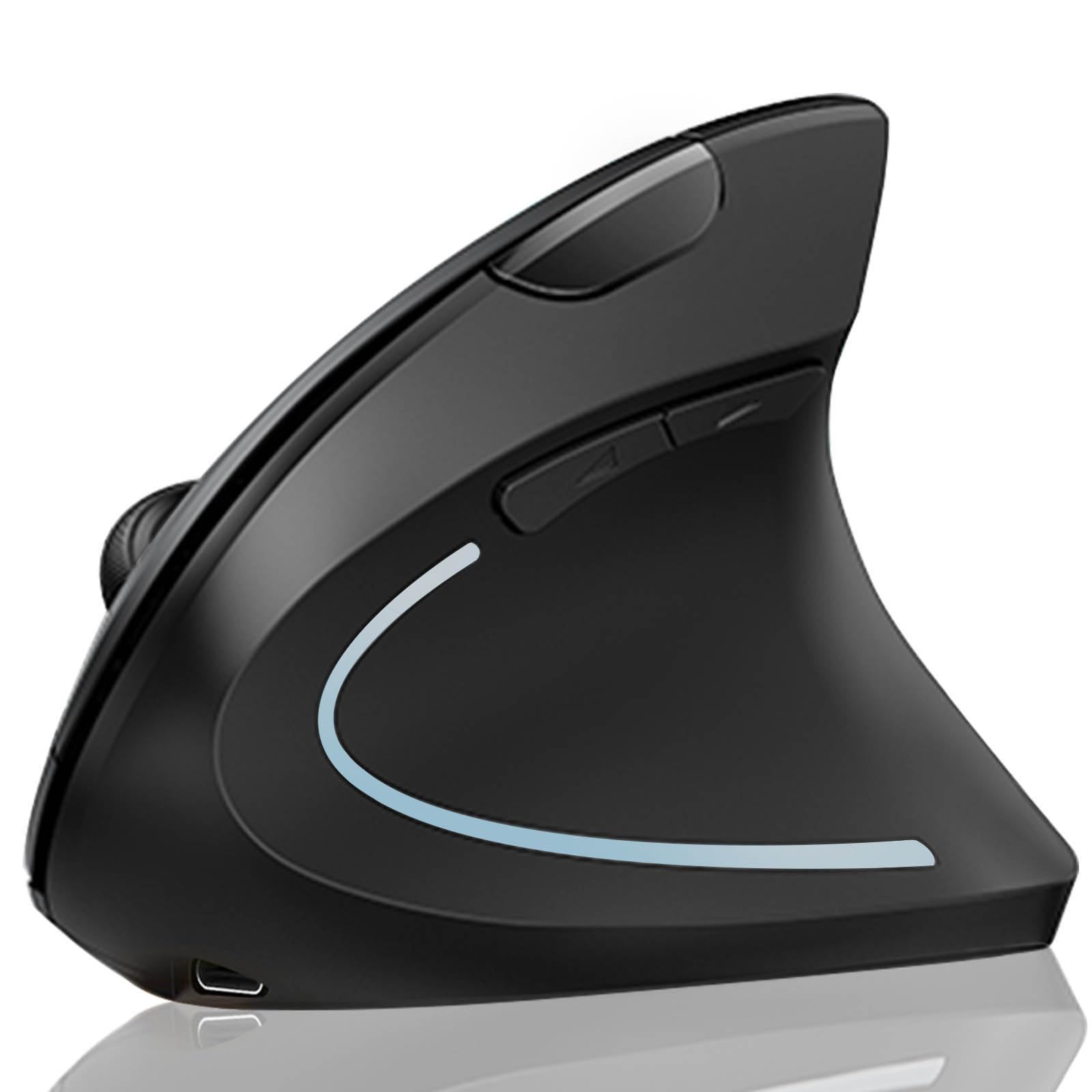 Photo 1 of Lekvey Ergonomic Mouse, Vertical Wireless Mouse: Rechargeable Optical Carpal Tunnel Mice with 2.4G USB Receiver, 1000/1200 / 1600 DPI, 6 Buttons, for Laptop, Computer, PC, Desktop, Notebook, Black