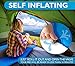 Foxelli Self Inflating Sleeping Pad for Camping, Backpacking, Hiking, Insulated Foam Lightweight Camping Mat, Inflatable Camp Mattress with Pillow
