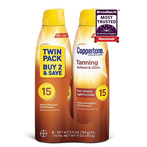 Coppertone Tanning Defend & Glow Sunscreen Continuous Spray Broad