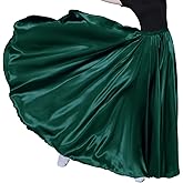Women Long Tulle Retro Maxi Tea Ankle Length Shiny Skirt for Belly Dancing Dance Costume Cosplay Holiday Weekend Party