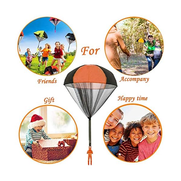 JWTOYZ Fallschirm Spielzeug Kinder, Fallschirm Kinder Fallschirmspringer Spielzeug, Outdoor Flugspielzeug für Kinder… – Bild 8