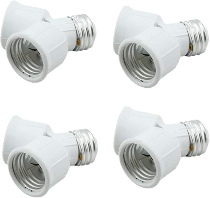 Twin Socket Adapte, Light Bulb Socket Splitter For LED, CFL and
