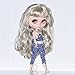 Jili Online Trendy Handmade Causal Doll Flower Printed Suspender Pants for 12'' Blythe Doll Dress Up Accessories