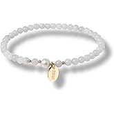 Morchic 4mm Natural Gemstone Beads Stretch Bracelet for Women, With Freshwater Pearls, Energy Gem Birthday Gift for Her 7.2”