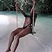 Viottiset Women's Cut-Out Thong One-Piece Monokini Swimsuit Black Bathing Suit Backless Bandage Small