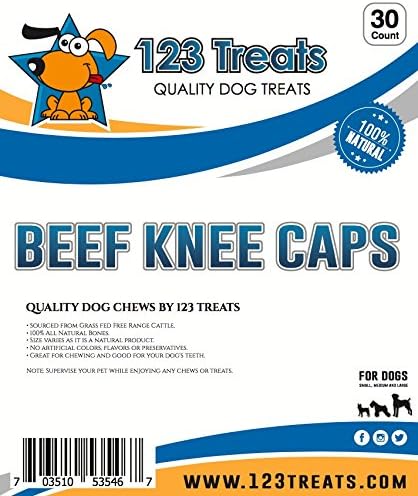 Beef Knee Caps For Dogs | 30 Pack | 100% Natural Bulk Dog Treats From 123 Treats (703510535467)