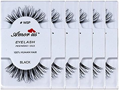 4 SETS-Amorus 100% Human Hair False Eyelashes #wsp (6 Pack)
