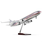QIYUMOKE 1/130 Large Scale Compatible for American MD-11 Airplane Model | (18.5-inch L) for md11 Resin Airplane Model with Stand for Adult Aviation Souvenir Gift, Home or Office Desktop Decor