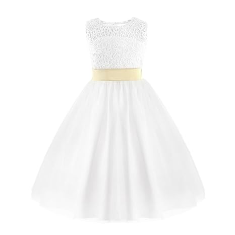 iiniim Mädchen Kinder Kleid Blumenmädchen Kleid Brautjungfern Hochzeitskleid Festlich Festzug Kleid Partykleid