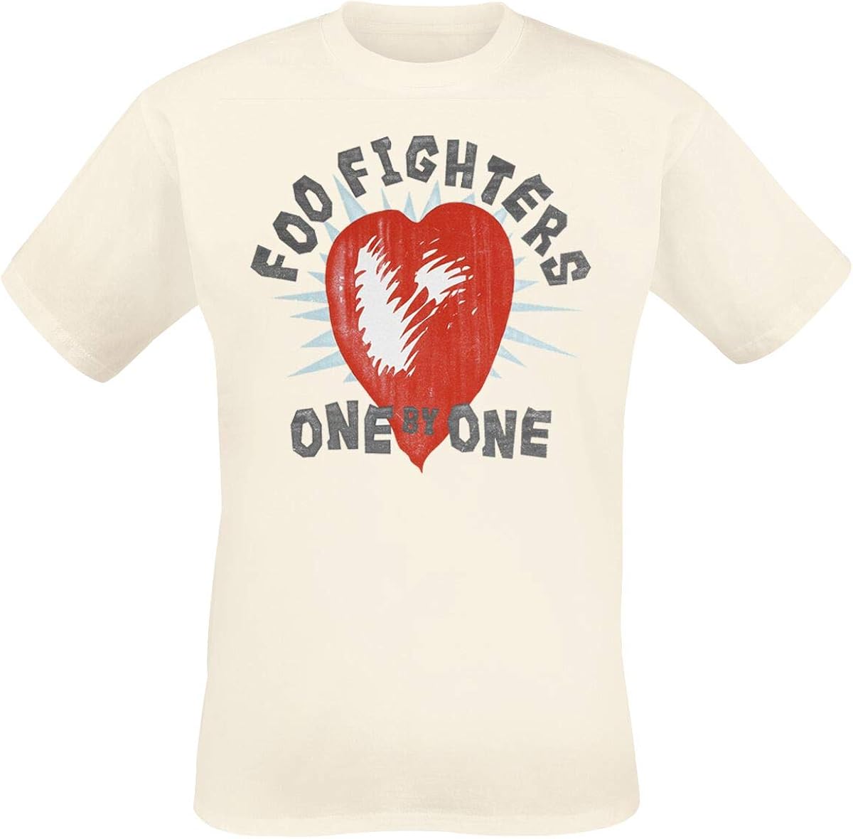 Foo Fighters T Shirt One by One Band Logo Official Mens Natural S