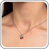 Erimberate Bohemian Ruby Cherry Choker Necklace Gold Cz Cherry Pendant Necklace Red Crystal Cherry Chain Necklace Retro Rhinestone Cherry Collar Necklace Jewelry for Women Gifts