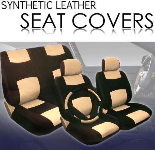 1999 2000 2001 2002 2003 2004 2005 2006 2007 2008 Universal Size Volkswagen Jetta Seat Covers Set Synthetic Leather