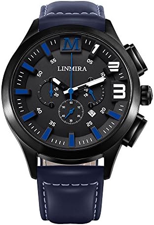 LINMIRA Big Dial Luminous Pointer Multi-Functional Water Resistant Quartz Sports Men Watch