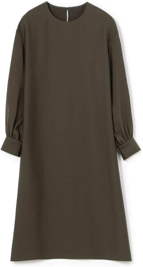 Amazon Co Jp デ プレ ドライサテン クルーネック ワンピース レディース 36 9号 59 ダークグリーン 服 ファッション小物