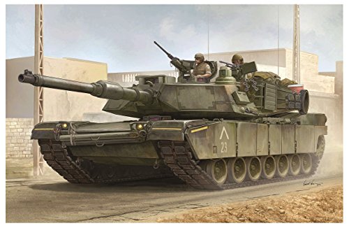 Trumpeter US M1A1 AIM MBT Tank Plastic Model Kit, 1/16 Scale,Black