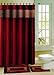 Gorgeous Home 15PC BURGUNDY BROWN DIAMOND DESIGN BATHROOM BATH MATS SET RUG CARPET SHOWER CURTAIN HOOKS NON-SLIP
