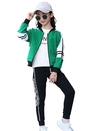 Amazon スポーツセット 女の子のスーツ 子供服 女の子3点セット 春秋