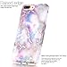 BAISRKE Shiny Rose Gold Marble Design Clear Bumper Matte TPU Soft Rubber Silicone Cover Phone Case Compatible with iPhone 7 Plus iPhone 8 Plus Colorful
