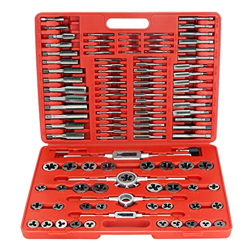 Zoostliss 110PCS Bearing Steel Tap and Die Set Sae and Metric with Carrying Case