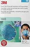 3M 1860 N95 RESPIRATOR AND SURGICAL MASK Box of 20
