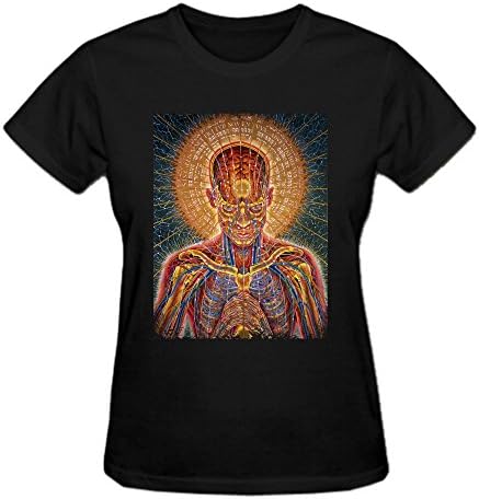 Perfectby Womens Short Sleeve Comfot Alex Grey Praying T Shirts Black