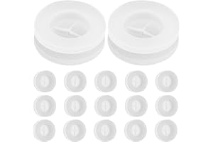Didiseaon 30pcs White Silicone Straw Hole Grommets Wooden Lid Plugs for Mason Jar Covers, Dustproof Straw Hole