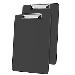 Macroclo Plastic Grey Clipboards 2 Pack, Colored