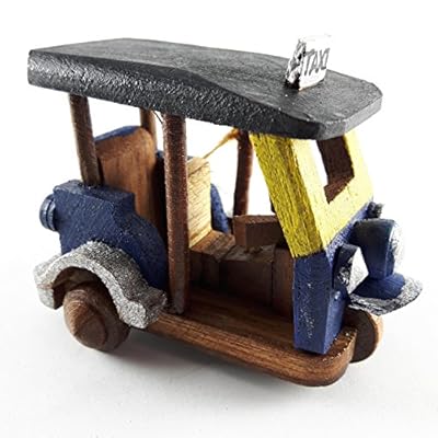 Tuk Tuk Tricycle WoodenTeak Vintage Thai Handmade Carved model for home decoration Home Decor and Collectible Gift Souvenir