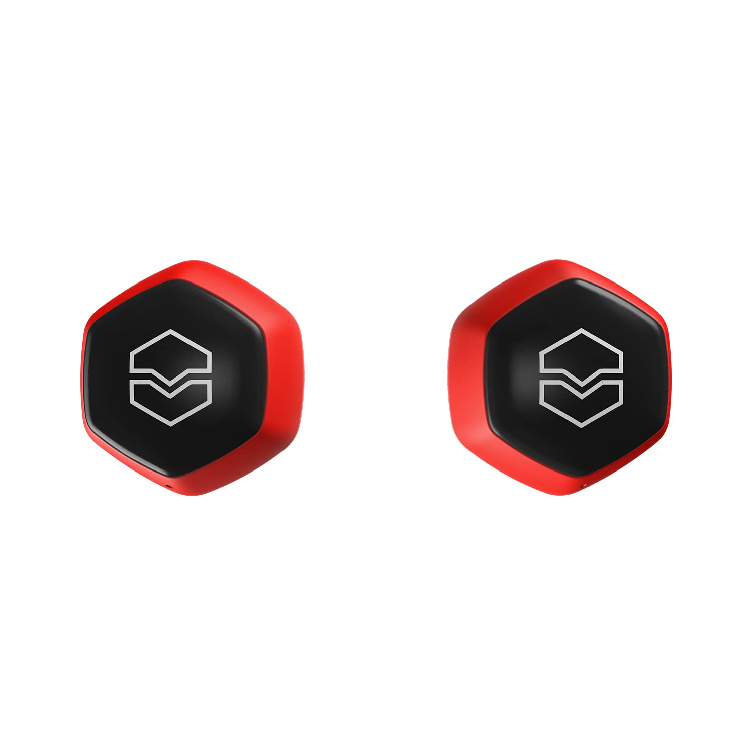 V-MODA Hexamove Lite True Wireless Earbuds - Control your audio, answer calls and access voice assistants, Red